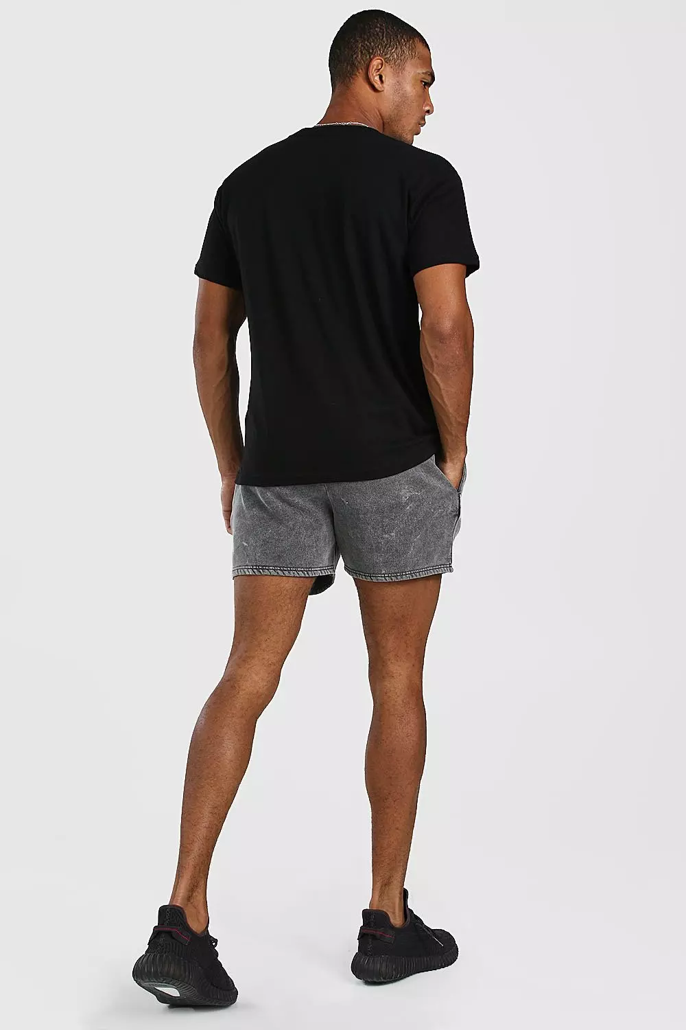 Short Length Acid Wash Sweat Short | boohooMAN USA